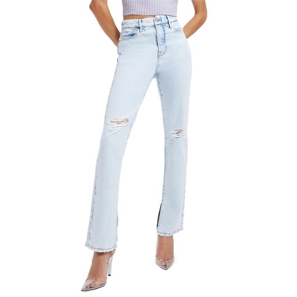 Good Boy Distressed High-Waisted Split Ankle Jeans - Picture 1 of 10